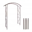 Kit arche de jardin pont en fer vieilli tubes ronds petit modèle + 4 supports poteaux à enfoncer 