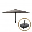 Parasol droit gris + pied de parasol