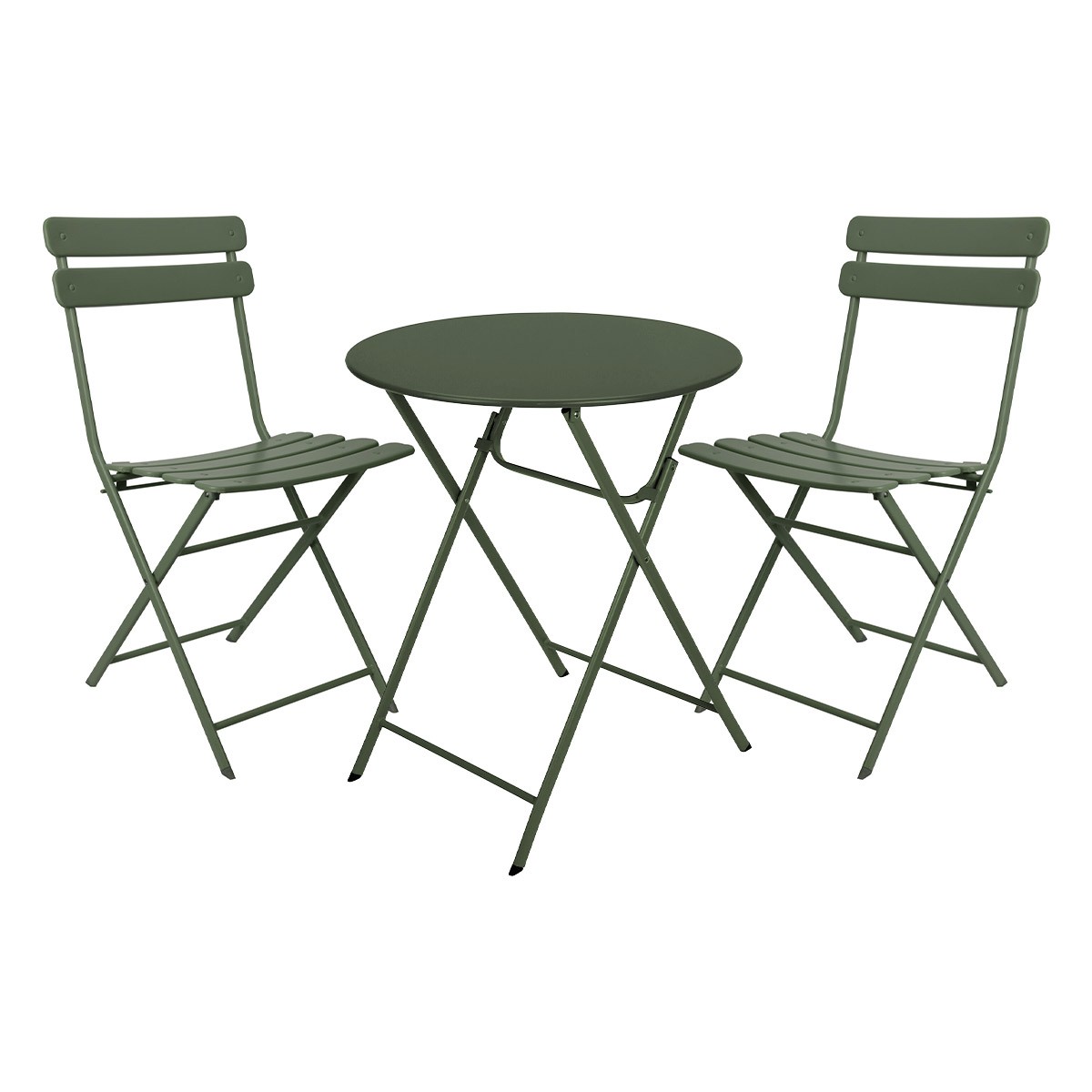 Ensemble table de jardin olive Bistro + 2 chaises
