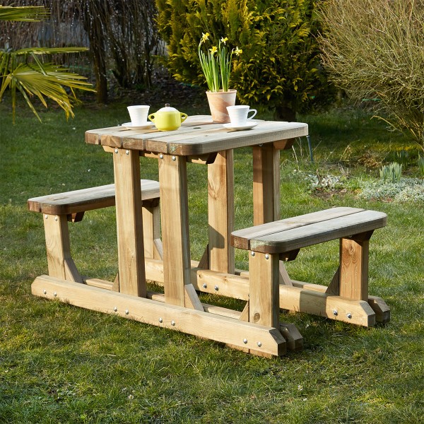 Table pique-nique en bois 2 places