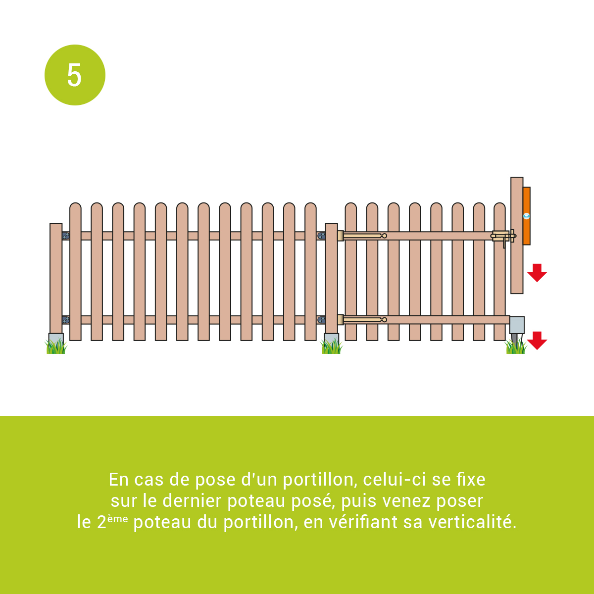 Cémonjardin - Kit barrière en bois Coquelicot H 100 cm à fixer